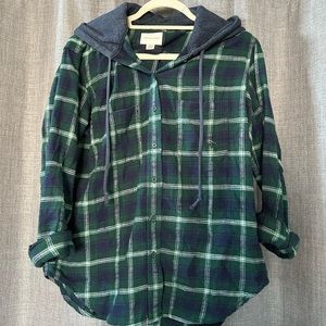 American eagle plaid flannel hoodie